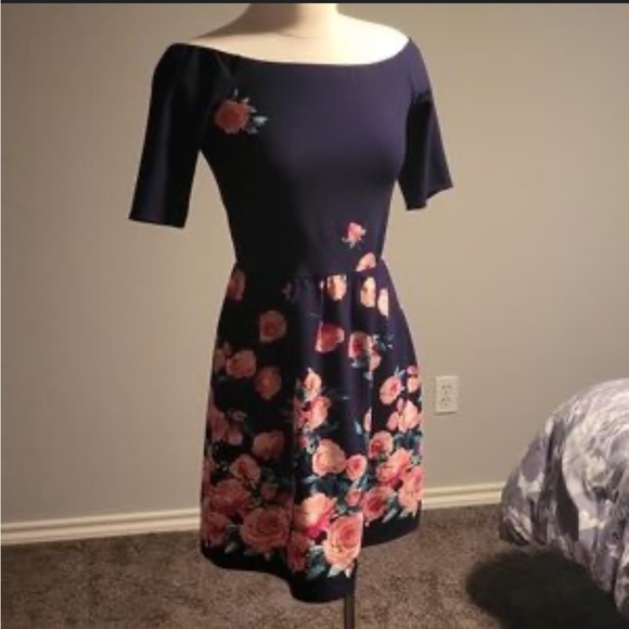 🌺NWT Nine Britton Stitch Fix Gwen Off Shoulder Midi Knit Dress - Picture 11 of 12